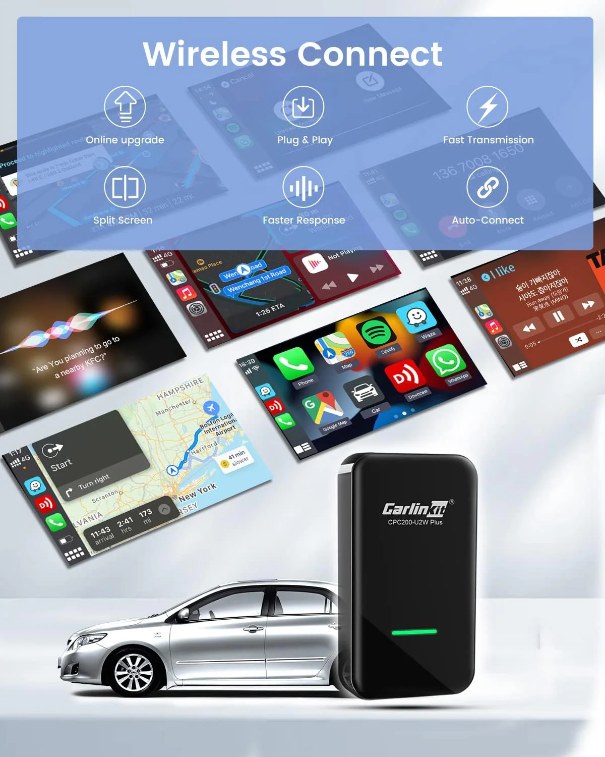 š„š„š„Carlinkit 3.0 U2W Wireless carplay adapter for OEM factory wired carplay to wireless CPC200-U2W-PLUS - Image 7