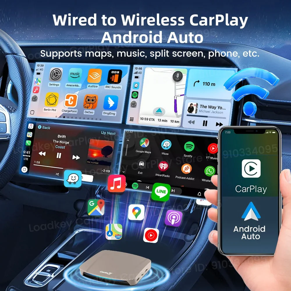 Carlinkit Android 15 AI Box Ultra 8+128G Wireless Carplay Car Streaming Box Android Auto Wireless Adapter Qualcomm SM6350 Support Youtube/Netflix - Image 5