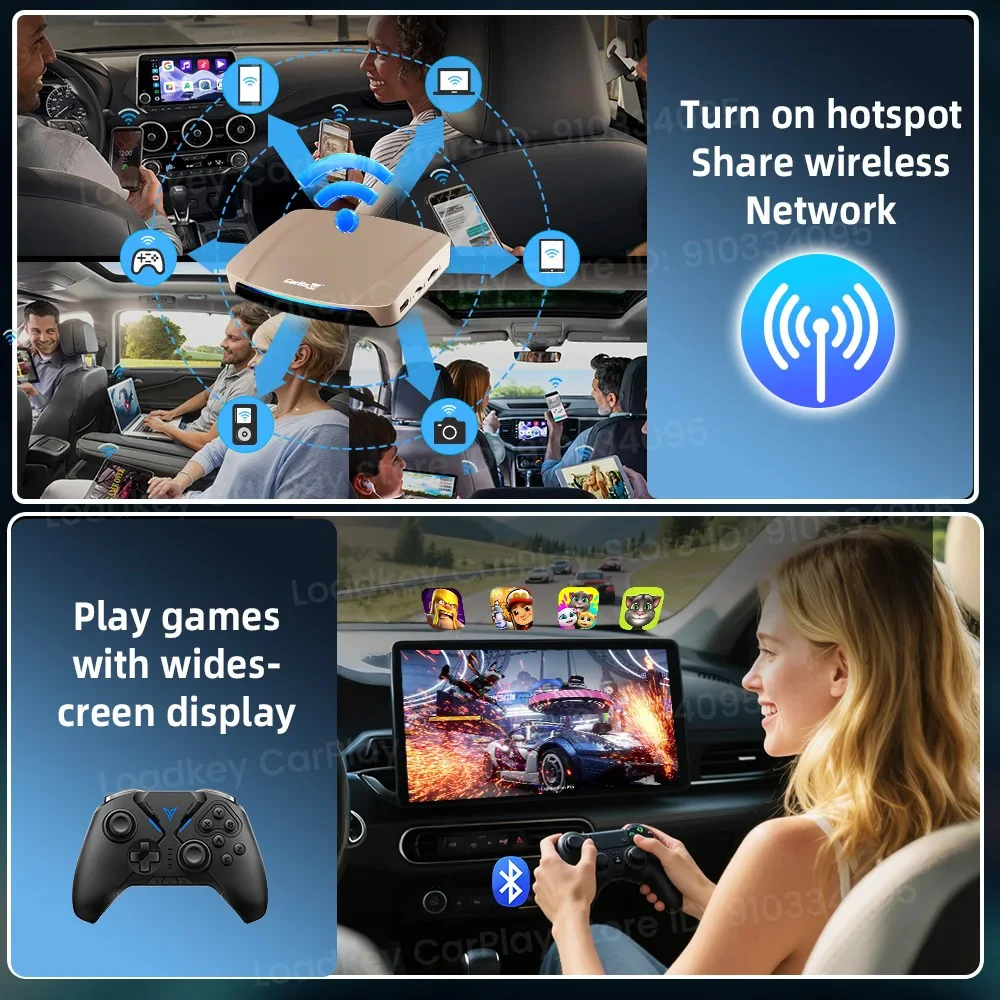 Carlinkit Android 15 AI Box Ultra 8+128G Wireless Carplay Car Streaming Box Android Auto Wireless Adapter Qualcomm SM6350 Support Youtube/Netflix - Image 6