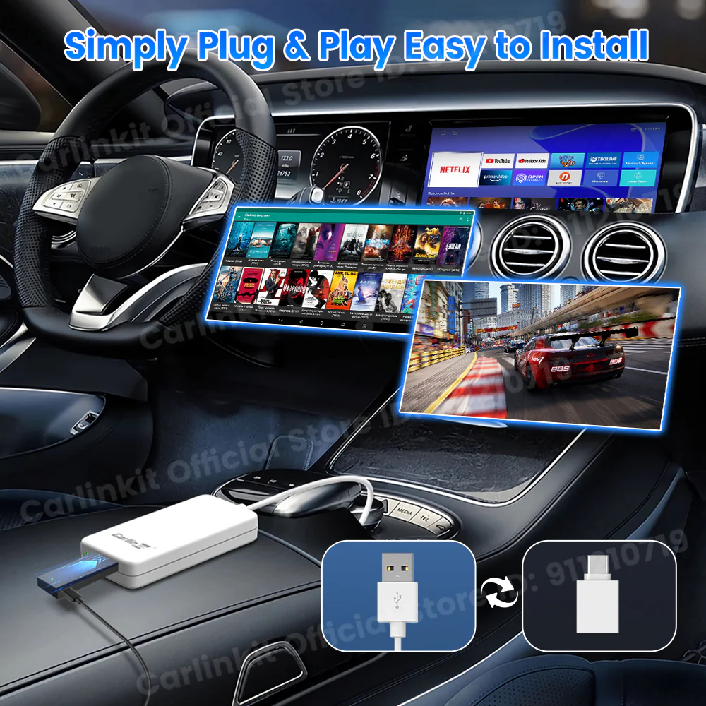 Carlinkit New Smart USB HDMI Adapter-Car 4K HD Output Video Dongle Support TV Streaming Stick Entertainment Watch Movies, Shows, and Live TV in 1080p, 60pfs, Game Consoles, Laptops - Image 11