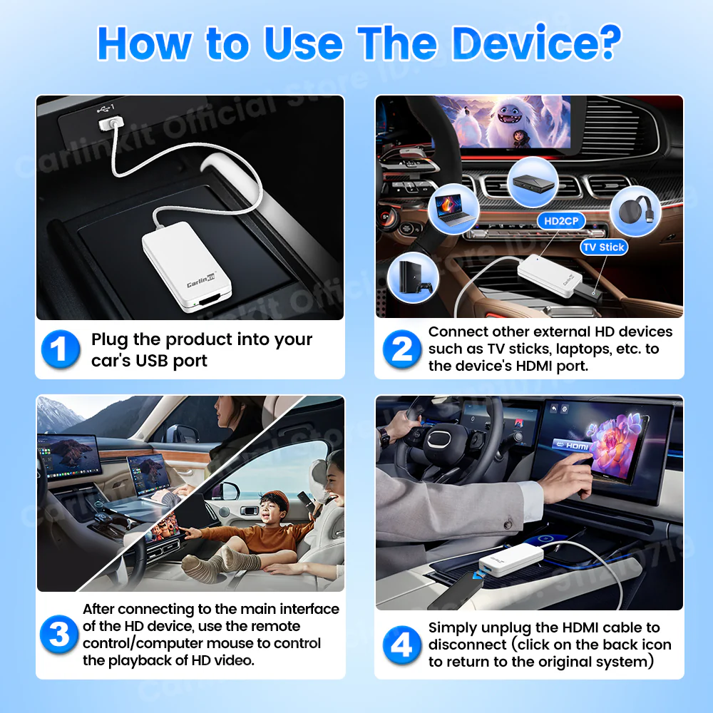 Carlinkit New Smart USB HDMI Adapter-Car 4K HD Output Video Dongle Support TV Streaming Stick Entertainment Watch Movies, Shows, and Live TV in 1080p, 60pfs, Game Consoles, Laptops - Image 12