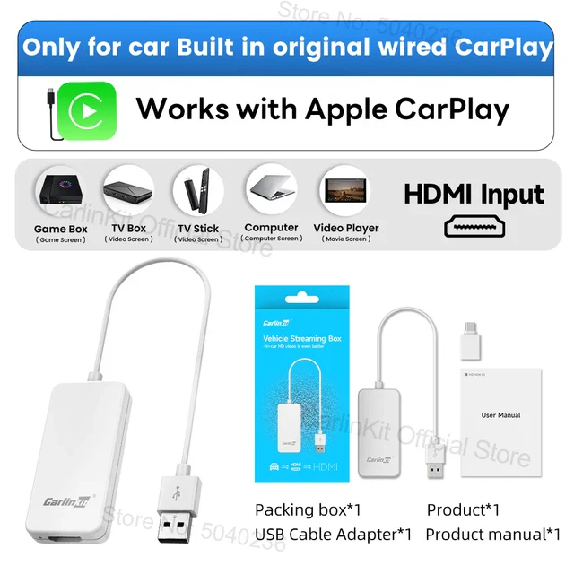 Carlinkit New Smart USB HDMI Adapter-Car 4K HD Output Video Dongle Support TV Streaming Stick Entertainment Watch Movies, Shows, and Live TV in 1080p, 60pfs, Game Consoles, Laptops - Image 6