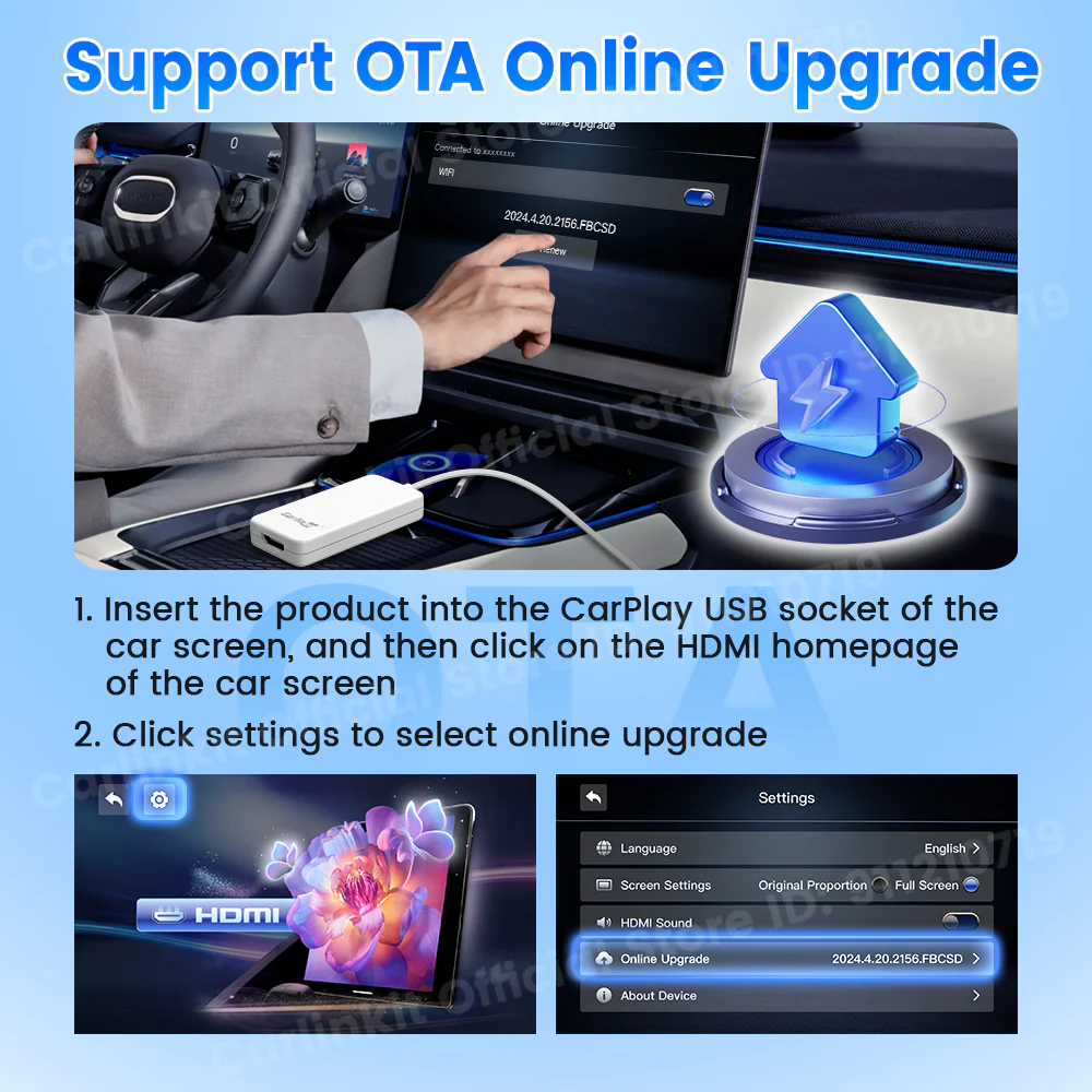 Carlinkit New Smart USB HDMI Adapter-Car 4K HD Output Video Dongle Support TV Streaming Stick Entertainment Watch Movies, Shows, and Live TV in 1080p, 60pfs, Game Consoles, Laptops - Image 8
