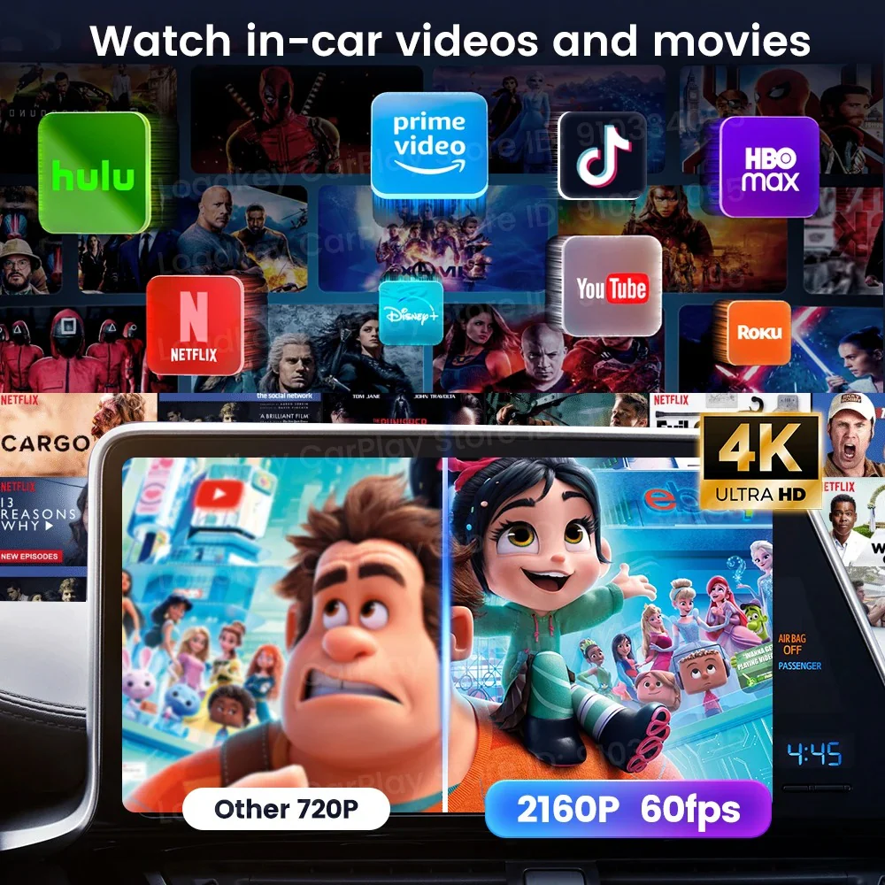 Carlinkit Ultra 2 Android 15 CarPlay Ai Box Wireless Android Auto Video Adapter Support Youtube Netflix TF SIM Card 128GB WiFi 6 - Image 3