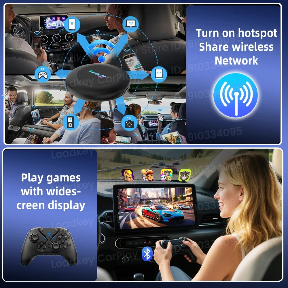 Carlinkit Ultra 2 Android 15 CarPlay Ai Box Wireless Android Auto Video Adapter Support Youtube Netflix TF SIM Card 128GB WiFi 6 - Image 6