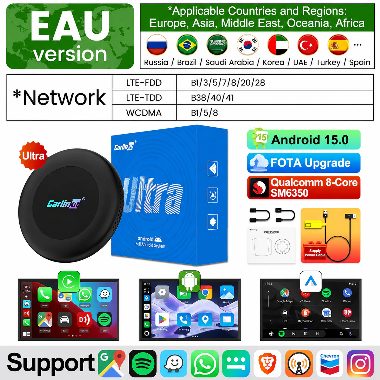 Carlinkit Ultra 2 Android 15 CarPlay Ai Box Wireless Android Auto Video Adapter Support Youtube Netflix TF SIM Card 128GB WiFi 6 - Image 7