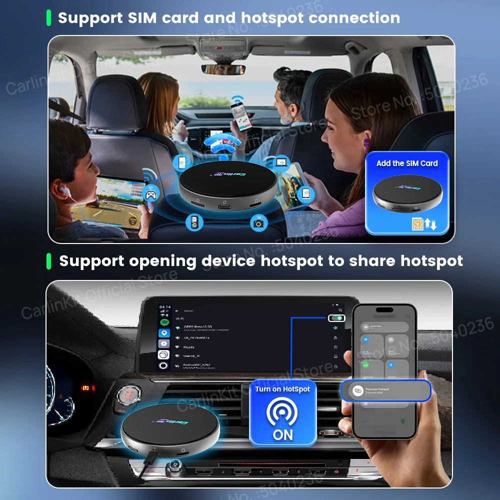 CarlinKit Ultra 4 Android 15 TV Box Wireless Android Auto CarPlay Ai Box For YouTube Play Store Support 5G/4G LTE SIM 512GB SD Card - Image 6