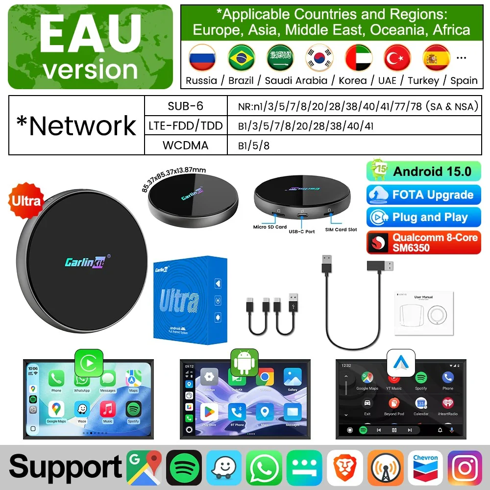 CarlinKit Ultra 4 Android 15 TV Box Wireless Android Auto CarPlay Ai Box For YouTube Play Store Support 5G/4G LTE SIM 512GB SD Card - Image 7